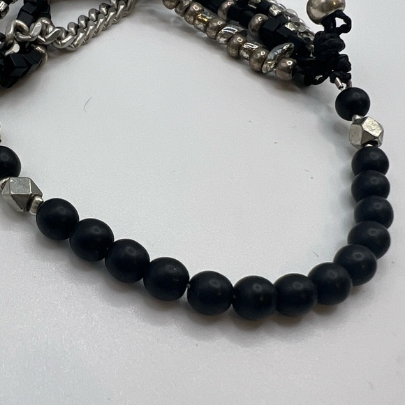 K & Z‎ black miyuki bead and silver toned slider bracelet - Picture 8 of 14